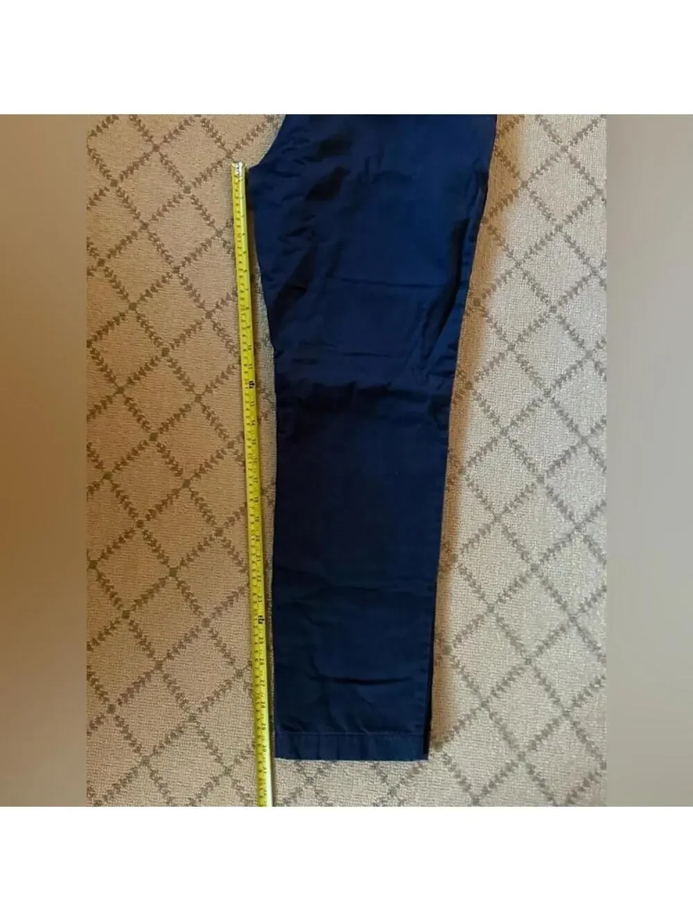 Vintage J. Crew 770 Khaki Chino pant navy w polka dots flannel lining  34 x 32